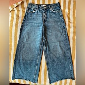 Zara high waist wide leg jean
